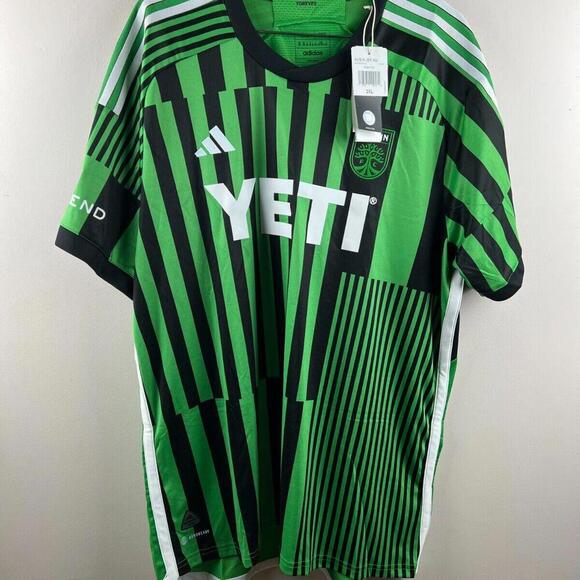 2023/24 Adidas Aeroready Austin FC MLS Soccer Jersey Mens 2XL  Yeti Green Black - Picture 1 of 9